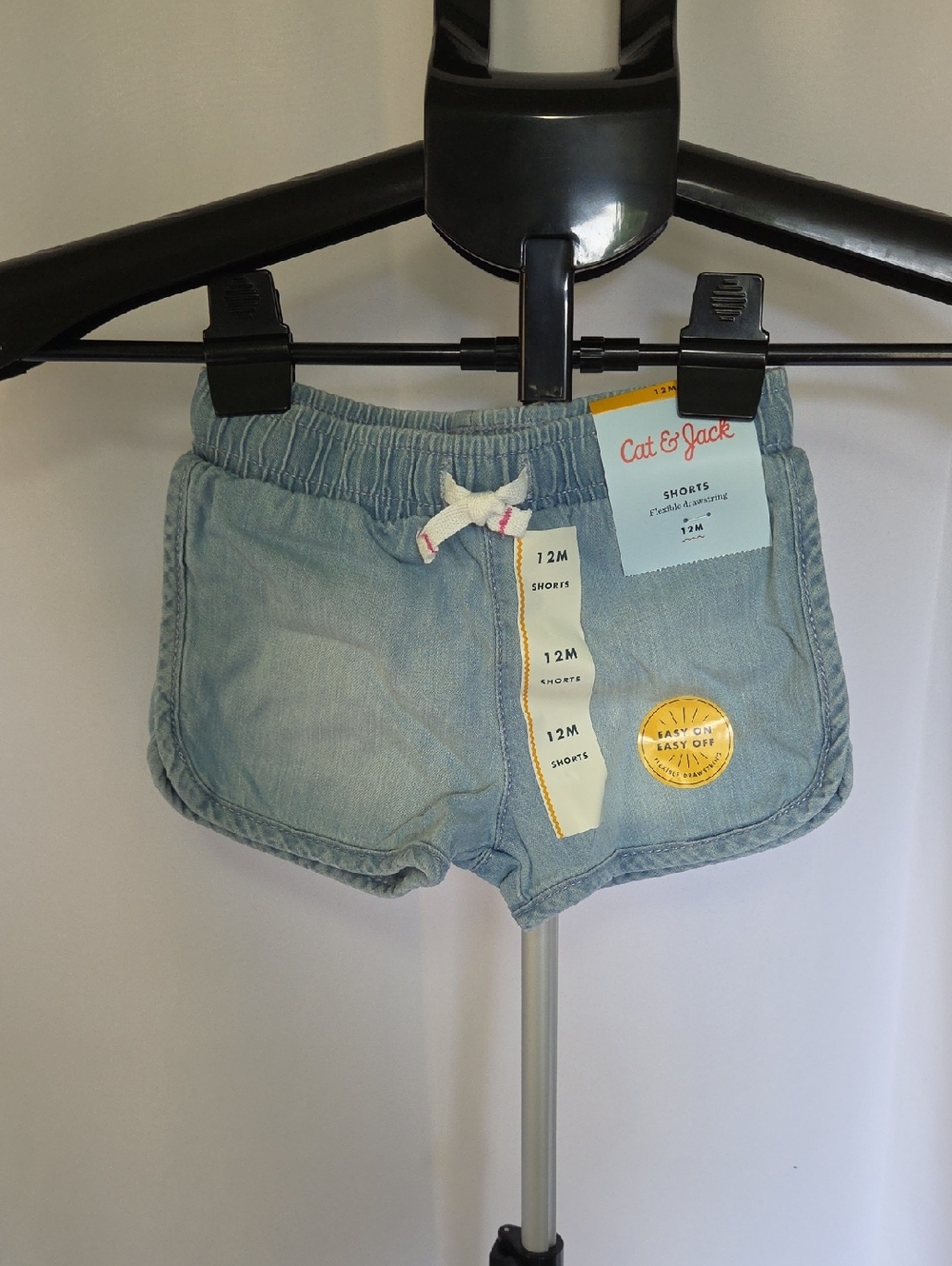 Cat & Jack Light Blue Denim Shorts with Drawstring